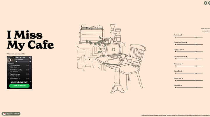 I Miss My Cafe Interface